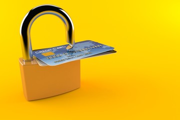 Poster - Credit cards with padlock