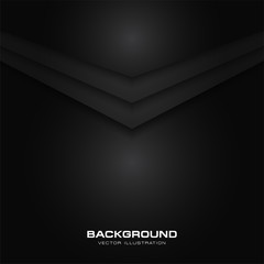 Fototapete - abstract arrow metallic black color black frame layout modern tech design vector template background