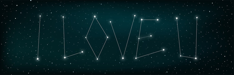 Wall Mural - i love you constelation