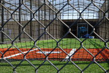 Home Plate Of A Batting Practice Cage.
