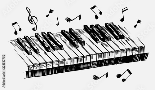 Dekoracja na wymiar  szkic-klawiszy-fortepianu-recznie-rysowane-ilustracja-przekonwertowana-na-wektor