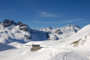 Sticker - Alpes France paysage montagne hiver neige