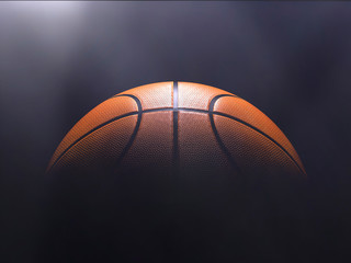 Wall Mural - Basketball close-up on studio background - Stock image