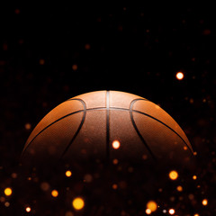 Wall Mural - Basketball close-up on studio background - Stock image