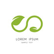 Infinity nature logo - green leaf and seed symbol. New life, agriculture and cultivation vector icon.
