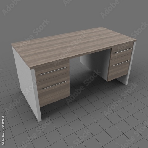 Old office desk – tuto a podobné 3D datové zdroje naleznete ve službě Adobe  Stock | Adobe Stock
