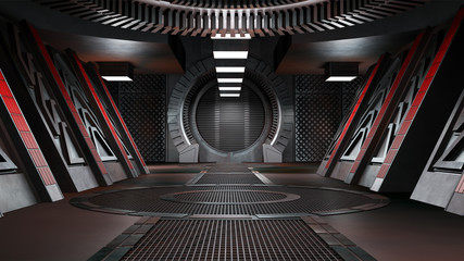 Wall Mural - Space environment, ready for comp of your characters.3D rendering