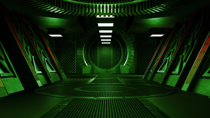 Wall Mural - Space environment, ready for comp of your characters.3D rendering