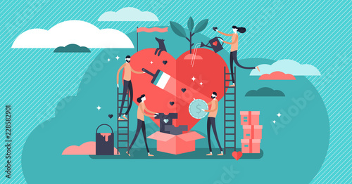 Fotomural Volunteering vector illustration