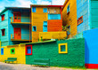 La Boca, view of the colorful building in the city center, Buenos Aires, Argentina.