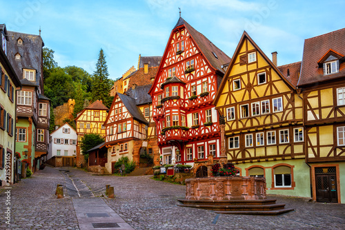 Cuadros en Lienzo Miltenberg medieval Old Town, Bavaria, Germany