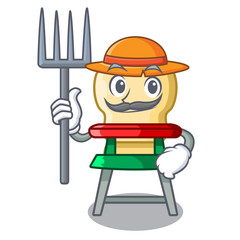 Wall Mural - Farmer character baby eat on highchair indoors