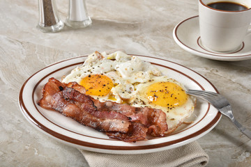 Canvas Print - Bacon and egg breakfast