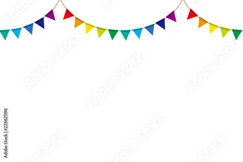 イラスト素材 ボーダー柄背景 カラフルな三角旗 パーティーフラッグ 横位置 ベクターデータ Party Flag Buy This Stock Vector And Explore Similar Vectors At Adobe Stock Adobe Stock