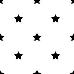 Wall Mural - background with stars seamless pattern black and white color vector