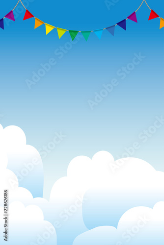 イラスト素材 青空の背景 カラフルな三角旗 パーティーフラッグ 横位置 ベクターデータ Party Flag Stock ベクター Adobe Stock イラスト素材 青空の背景 カラフルな三角旗 パーティーフラッグ 横位置 ベクターデータ Party Flag Stock ベクター Adobe Stock
