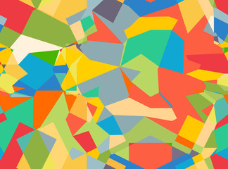 Poster - Colorful seamless pattern with chaotic geometric shapes