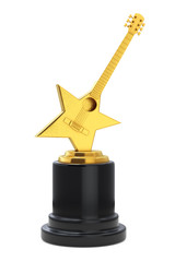 Aufkleber - Golden Guitar as Star Winners Award. 3d Rendering