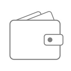 Sticker - Wallet icon. Outline. Vector.