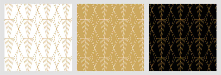 Seamless  abstract pattern for christmas background with elegant golden vector lines