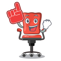 Poster - Foam finger desk chair office isolated on mascot