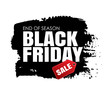 © kaisorn - Black friday sale banner with white text on grunge black brush stroke. Use for discount, shopping, promotion, advertising.