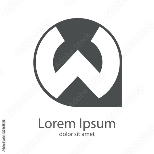 Letra W En Puntero En Color Gris Buy This Stock Vector And