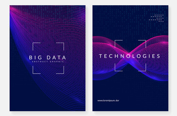 Deep learning background. Technology for big data, visualization, artificial intelligence and quantum computing. Design template for intelligence concept. Colorful deep learning backdrop.