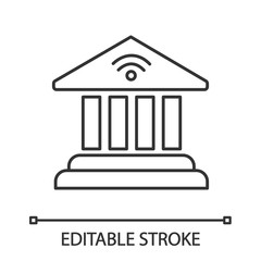 Sticker - Online banking linear icon