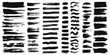 Set of different ink paint brush strokes isolated on white background. Vector illustration
