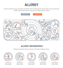 Wall Mural - Linear Banner of Allergy.