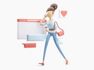 Sticker - 3d illustration. lifestyle in social networks