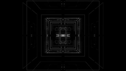 Poster - 3d abstract rendered background. Technology theme. Complex details. Lines, squares and glow.