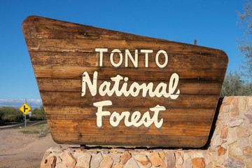 Tonto National Park sign in Arizona