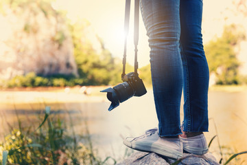 Hand holding camera