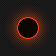 Vector Solar Eclipse, Glowing Illustration on Transparent Background.