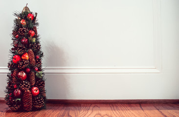 christmas tree decor against white background