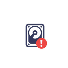 Sticker - HDD, hard drive notification, vector icon