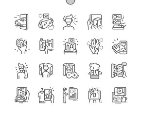 Poster - Augmented Reality Well-crafted Pixel Perfect Vector Thin Line Icons 30 2x Grid for Web Graphics and Apps. Simple Minimal Pictogram