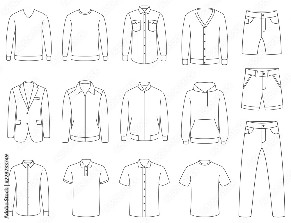 Clothes. Mens clothing vector - obrazy, fototapety, plakaty 