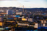 Fototapeta Miasto - October, 2018 - Murmansk, Russia - Murmansk is the largest city in the world located beyond the Arctic Circle. Murmansk is located on the rocky east coast of the Kola Bay of the Barents Sea.