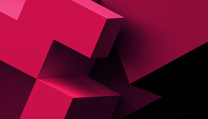 Poster - Abstract 3d rendering of a modern geometric background. Minimalistic design for poster, cover, branding, banner, placard.
