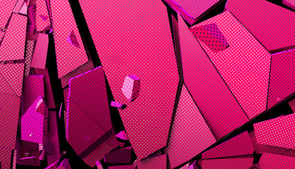 Poster - Abstract 3d rendering of cracked surface. Modern background design, wall destruction