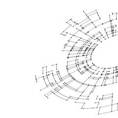 Poster - Connecting lines and dots on white background. Abstract network connection design concept. Technology design vector background, digital geometric abstraction with lines and points.