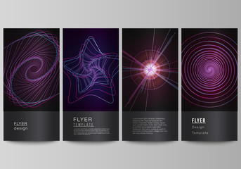 Poster - The minimalistic vector illustration of the editable layout of flyer, banner design templates. Random chaotic lines that creat real shapes. Chaos pattern, abstract texture. Order vs chaos concept.