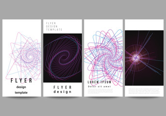 Poster - The minimalistic vector illustration of the editable layout of flyer, banner design templates. Random chaotic lines that creat real shapes. Chaos pattern, abstract texture. Order vs chaos concept.