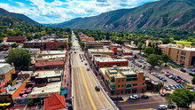 Aerial Glenwood Springs Rocky Mountains