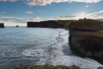 Dyrholaey promontory a popular tourist spot on the south coast of Iceland