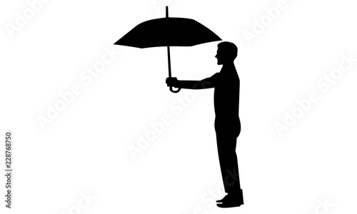 Download Silhouette vector style men when giving umbrellas - Buy ...