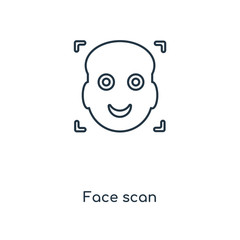 Poster - face scan icon vector